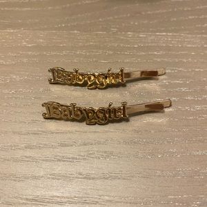Two Gold BabyGirl Hair Clips